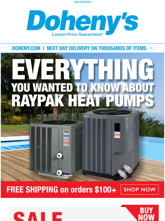 Doheny's Water Warehouse Tips from our pros Raypak heat pumps