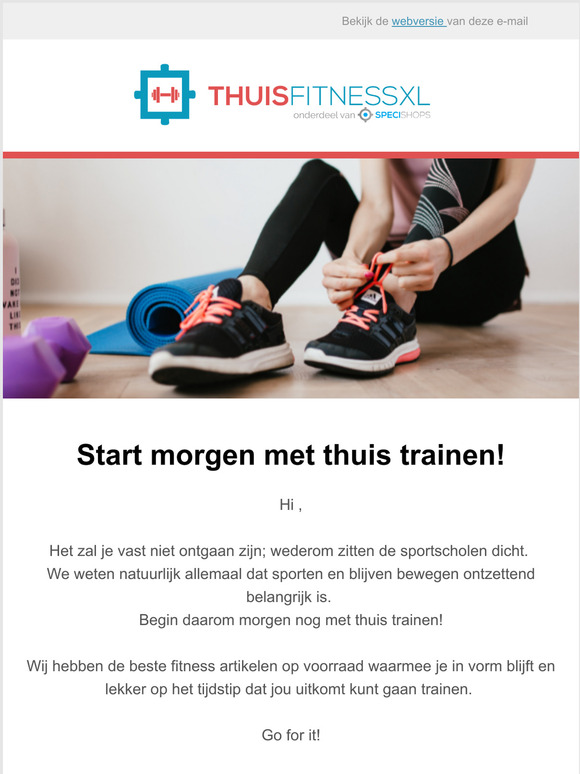 Sportscholen wederom gesloten. Begin met thuis trainen!