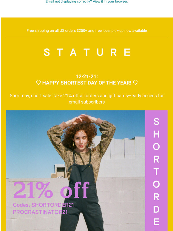 Annual SHORT SALE: Short Girl Appreciation Day