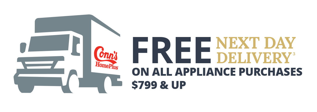 FREE NEXT DAY DELIVERY(3) ON ALL APPLIANCE PURCHASES $799 & UP
