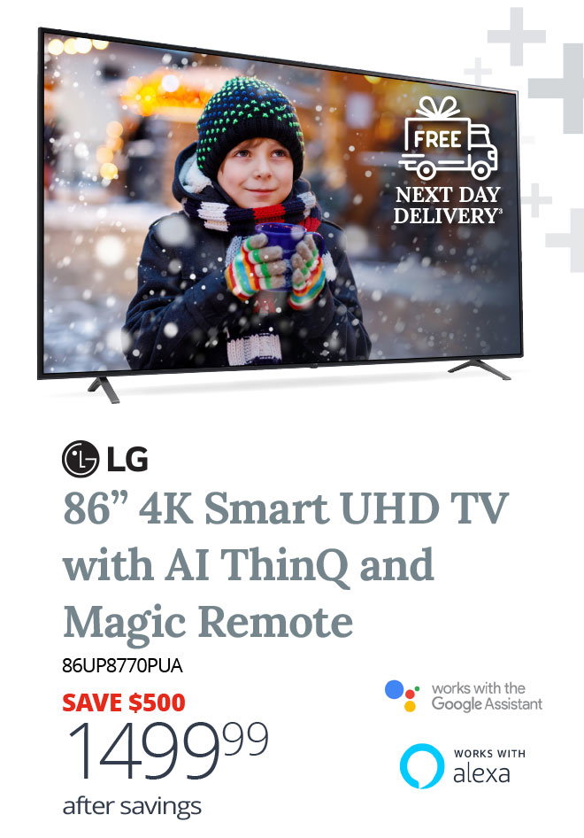 LG - 86” 4K Smart UHD TV with AI ThinQ and Magic Remote - 86UP8770PUA - SAVE $500 - $1499.99 after savings