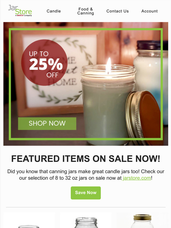 The Jar Store LLC Featured Jar On Sale for Limited Time Milled