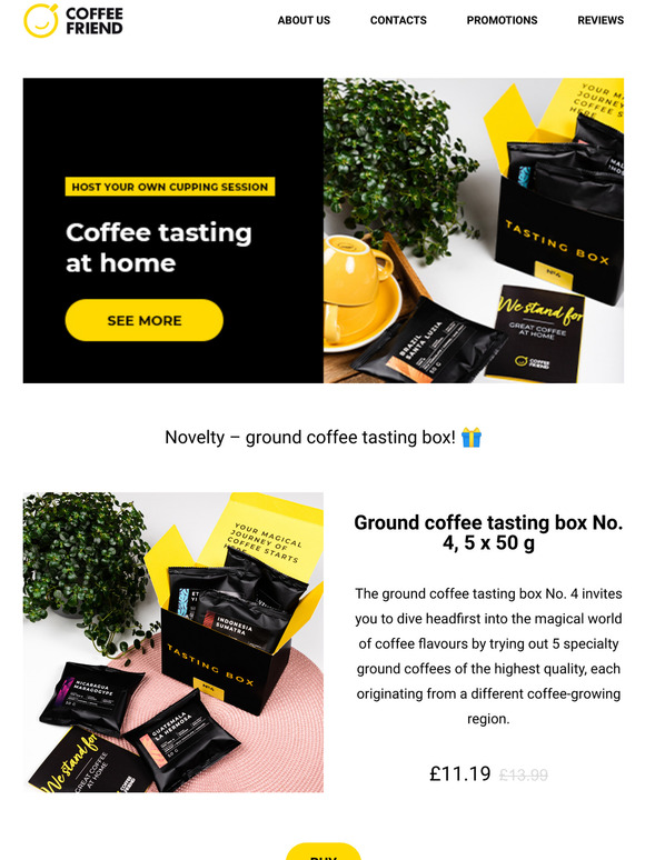 Novelty   ground coffee tasting box