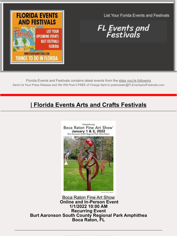 Upcoming Events — Arts in Boca