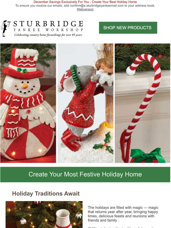 Sturbridge Yankee Workshop Christmas 2022 Sturbridge Yankee Workshop Email Newsletters: Shop Sales, Discounts, And  Coupon Codes