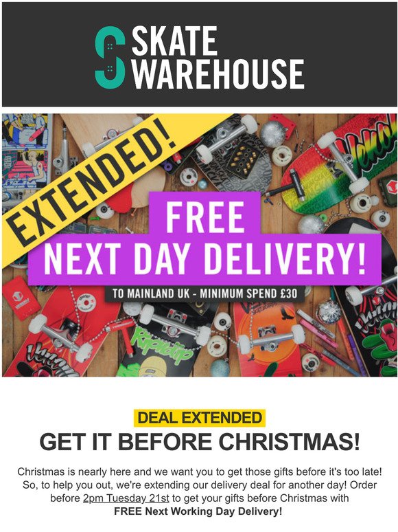 FREE Next Day Delivery - OFFER EXTENDED!