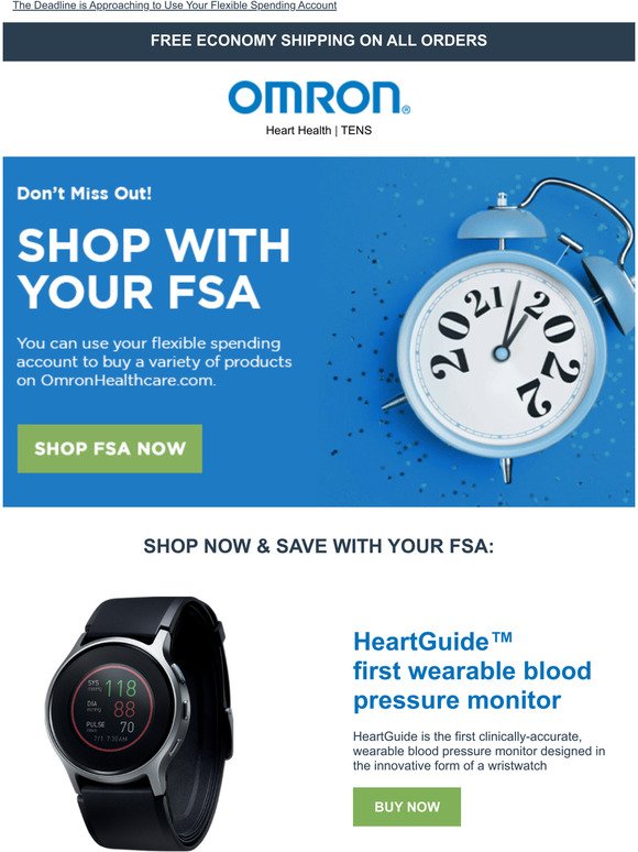 Omron Healthcare: Reminder: Your FSA Dollars Might Expire 12/31. Shop FSA  Eligible Products TODAY!