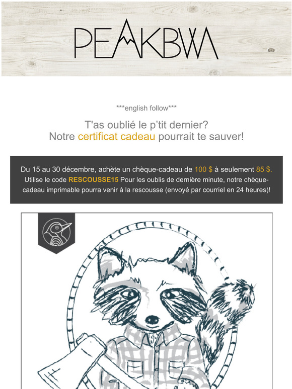 T'as oubli le ptit dernier?
