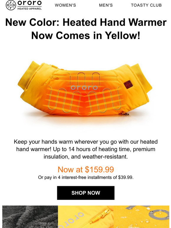 ORORO HEATED APPAREL: Heated Hand 
