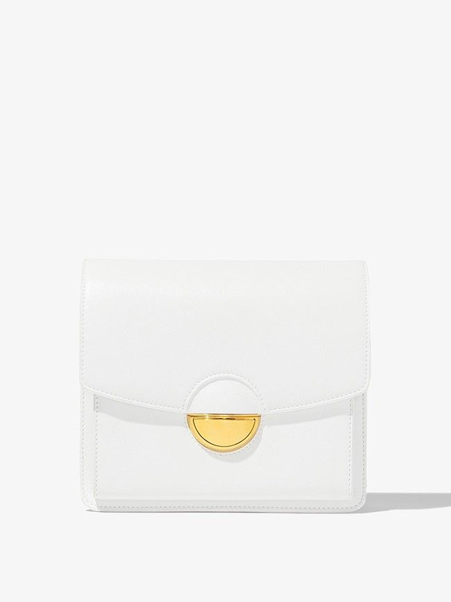 white leather dia bag