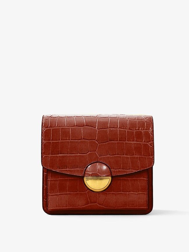 red embossed dia bag