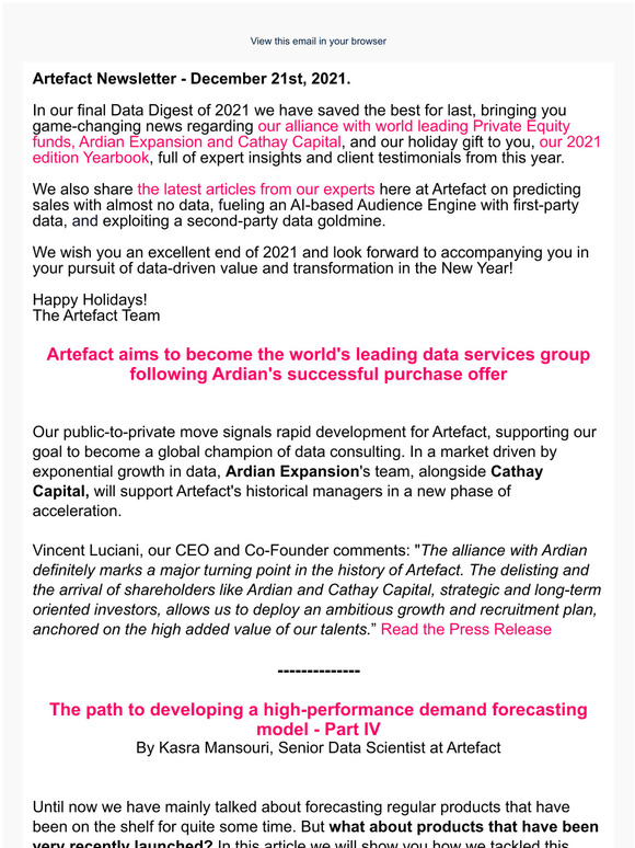 DECEMBER | Alliance with Ardian and Cathay Capital | 2021 Yearbook | Ubisoft client testimonial | Insightful articles from our experts
