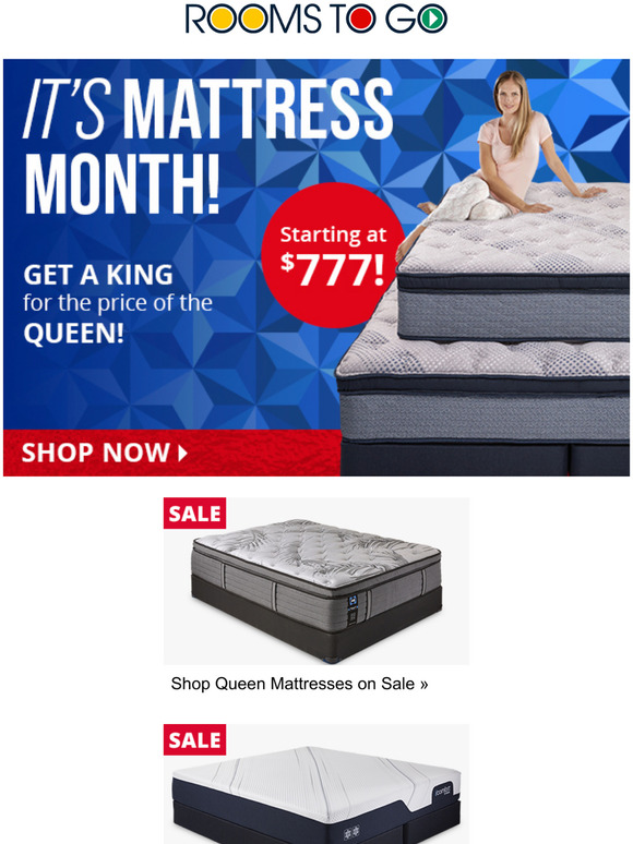 Rooms To Go Mattress deals galore to improve your sleep! Milled