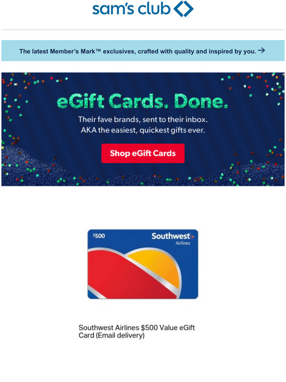 Sam's Club Best lastminute present eGift Card. Milled