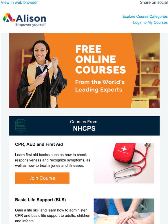 Alison: [FEATURED COURSES] Free Skills Training from the Worlds Leading ...