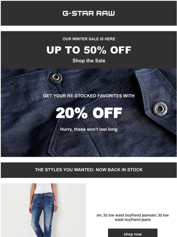 G-Star Raw: Back in Stock, but limited 