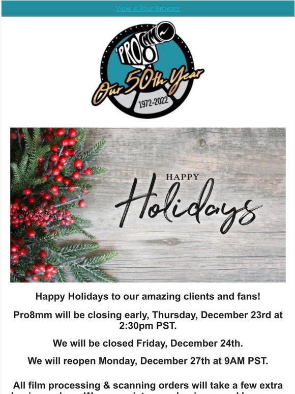  Holiday Hours 