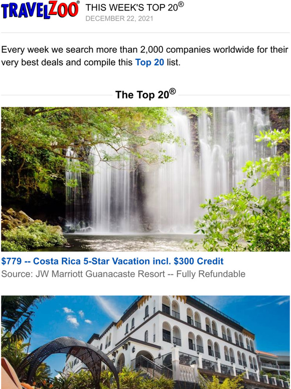 travelzoo This Week's Top 20 Milled