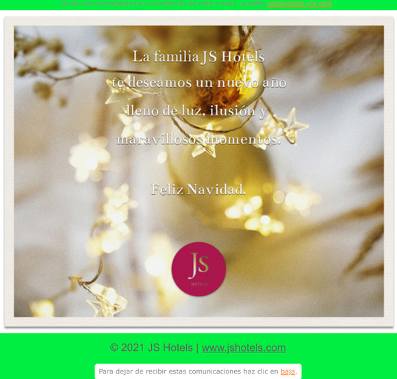 JS Hotels os desea unas felices fiestas