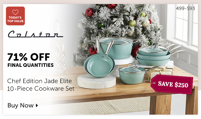 Colston Chef Edition Jade Elite 10-Piece Cookware Set on sale at shophq.com  - 499-593