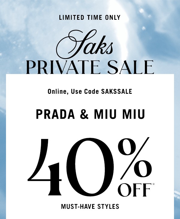 Saks shop prada sale