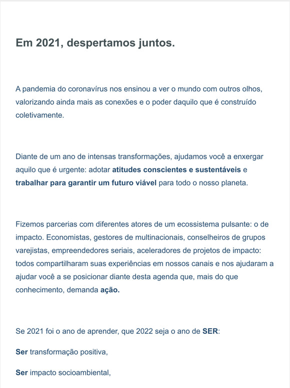 Da tomada de conscincia para a ao: que venha 2022