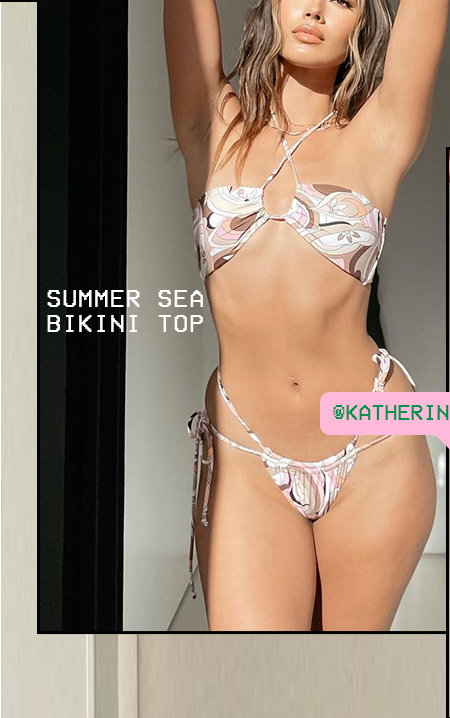 Summer Sea Bikini Top Geo Print