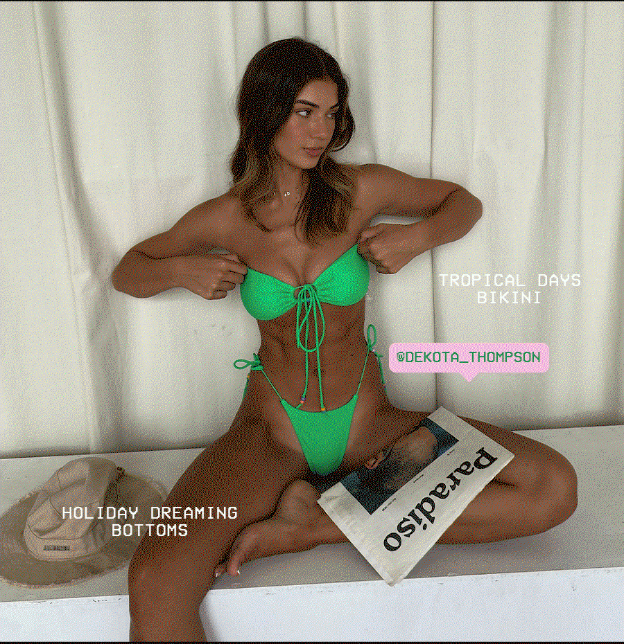 Tropical Days Bikini Top Green