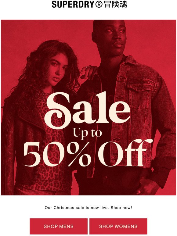 SALE STARTS NOW, UP TO 50% OFF