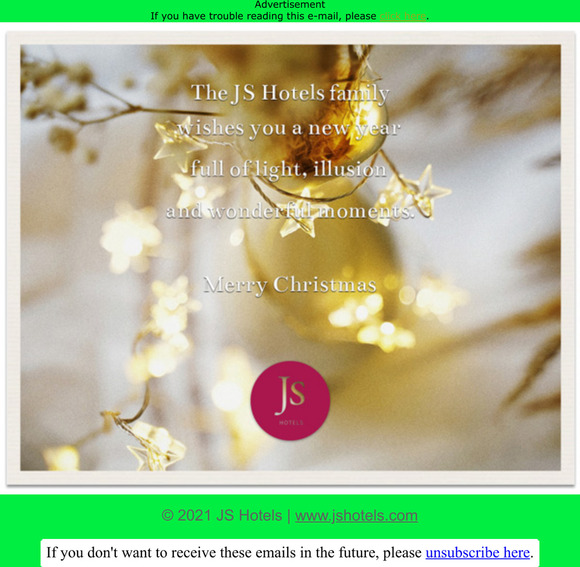 JS Hotels wishes you a Merry Christmas