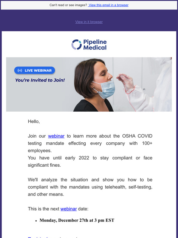 Pipeline Medical OSHA Testing Mandate What you need to
