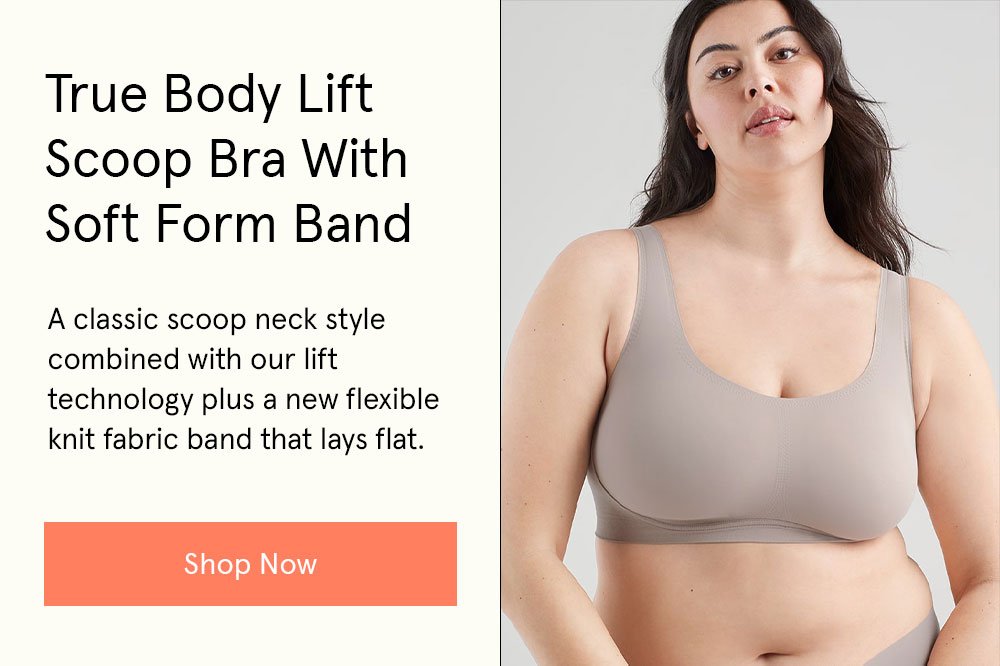 True & Co Women's True Body Lift Scoop Bra with Soft Form Band