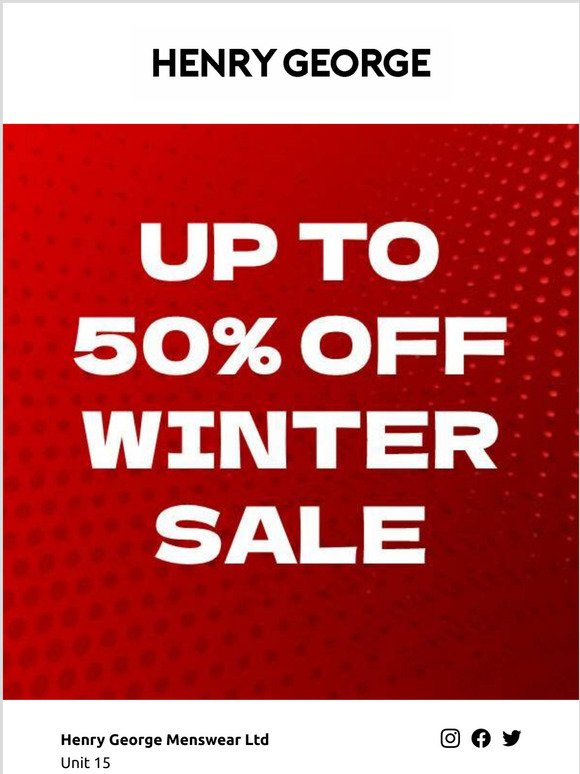 OUR WINTER SALE IS HERE - UP TO 50% OFF