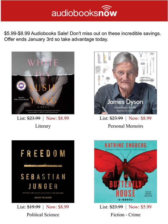 $5.99-$8.99 Audiobooks Sale