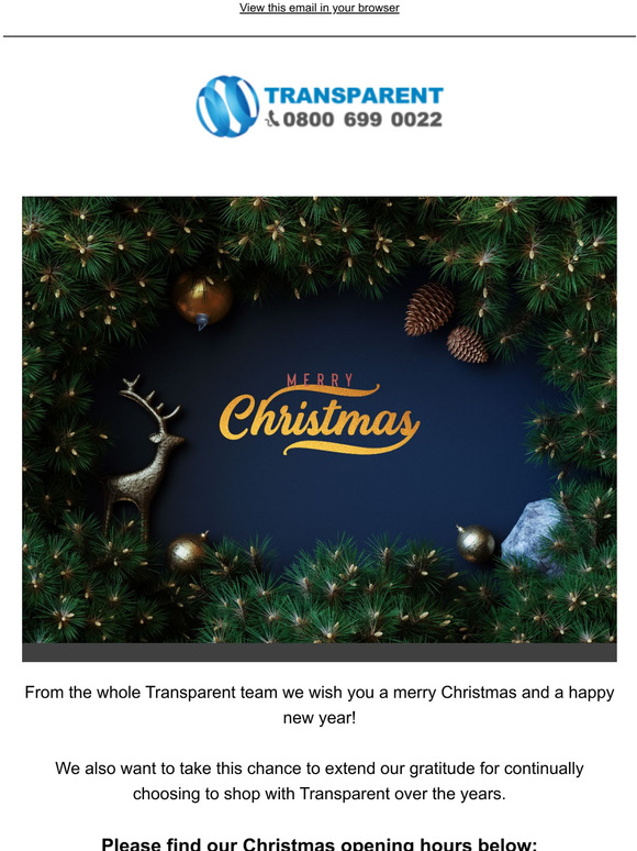 Merry Christmas & Happy New Year from Transparent! 