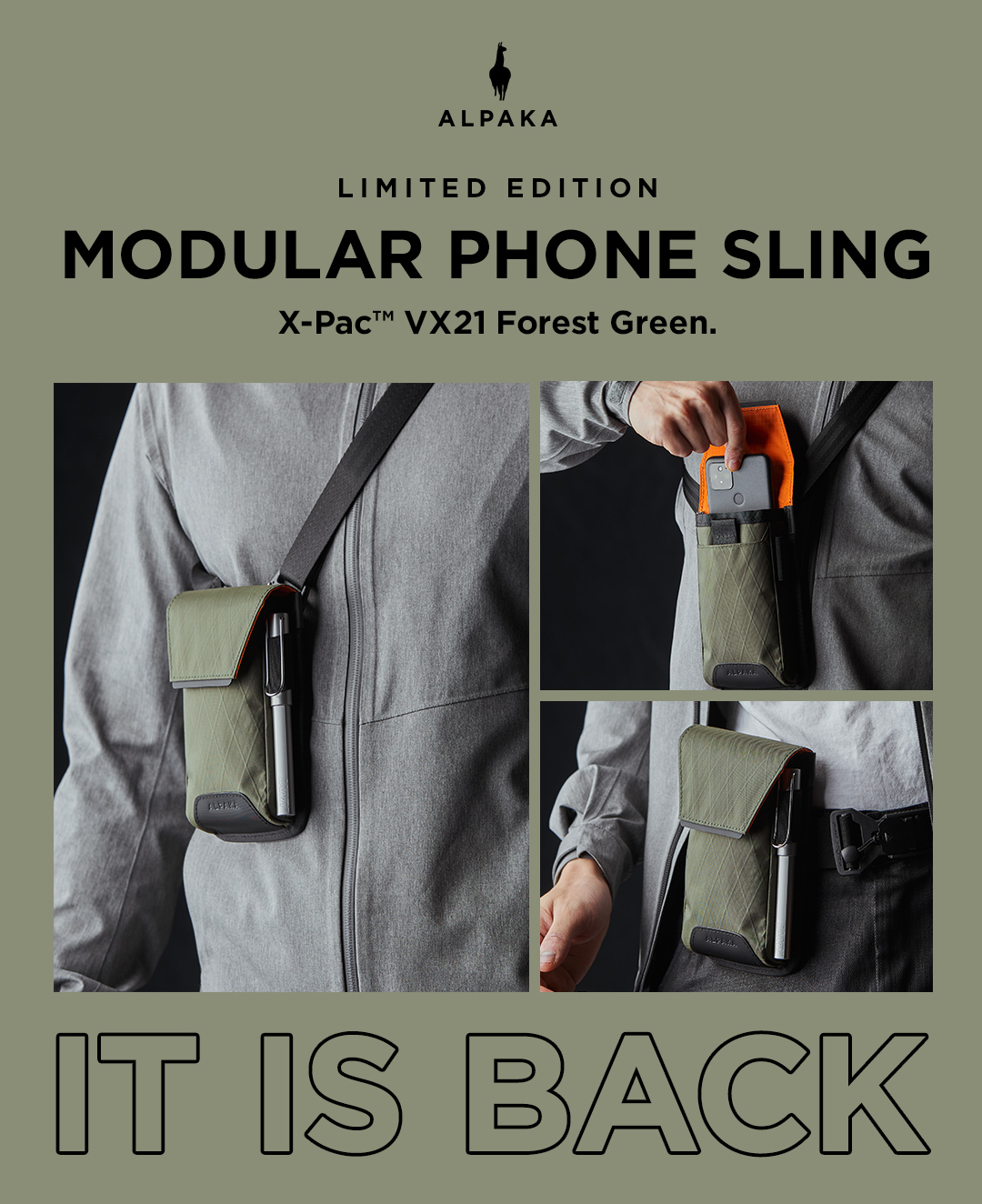 Modular Phone Sling Slate Grey - Limited Edition