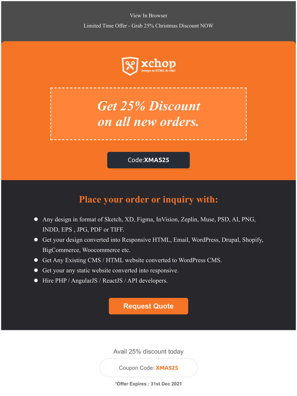 Super Christmas savings Get 25% discount.