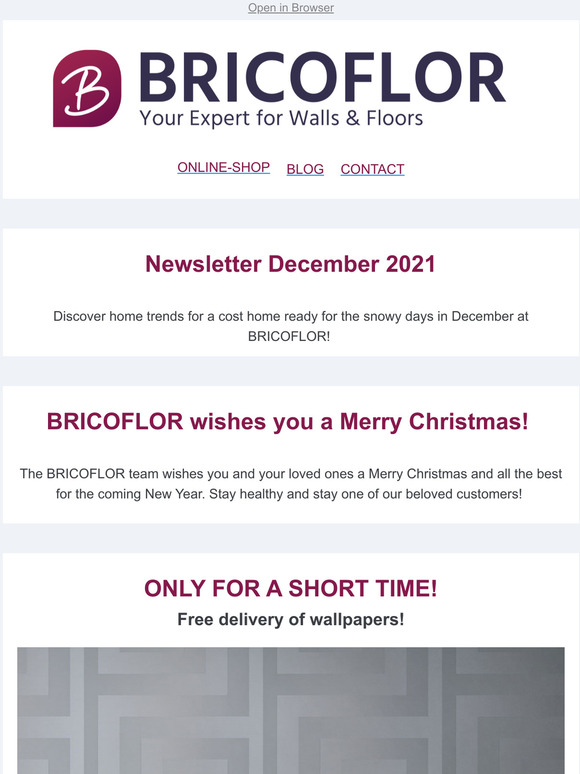 BRICOFLOR wishes you a Merry Christmas and a Happy New Year!