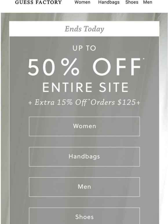 guess factory 15 off