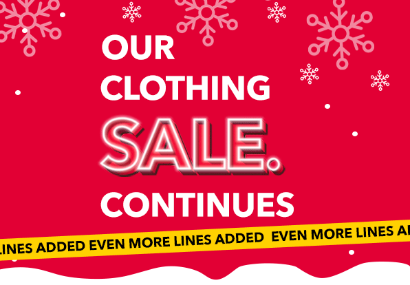 Our clothing sale continues