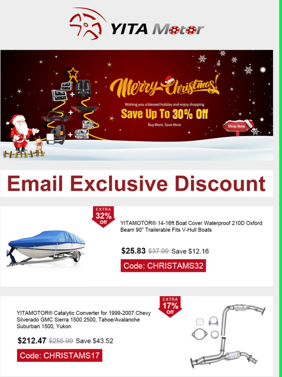Happy Christmas! Save Up To 32% Off For Your Vehicle-YITAMOTOR
