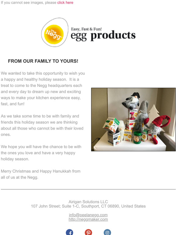 HAPPY HOLIDAYS FROM ALL OF US AT THE NEGG