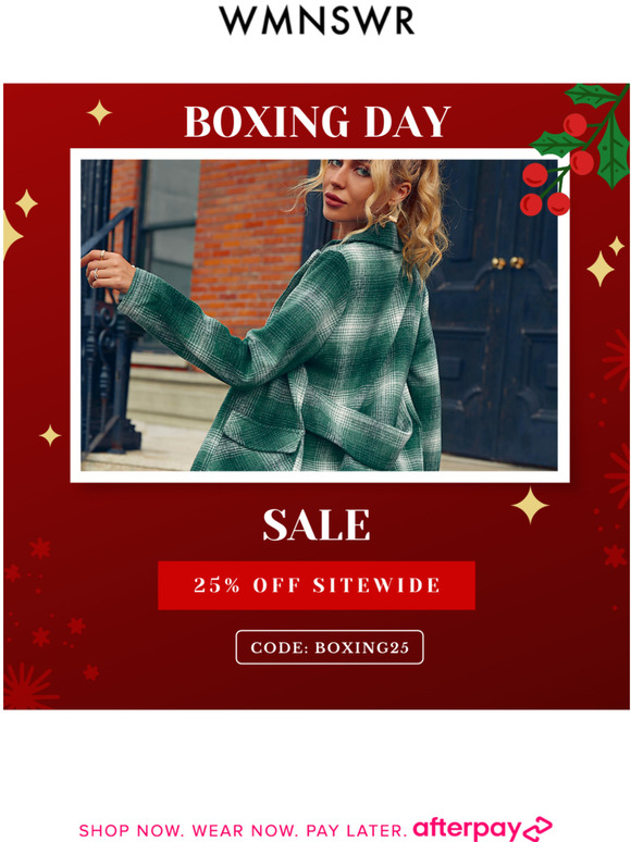 THE BOXING DAY SALE HAS STARTED!