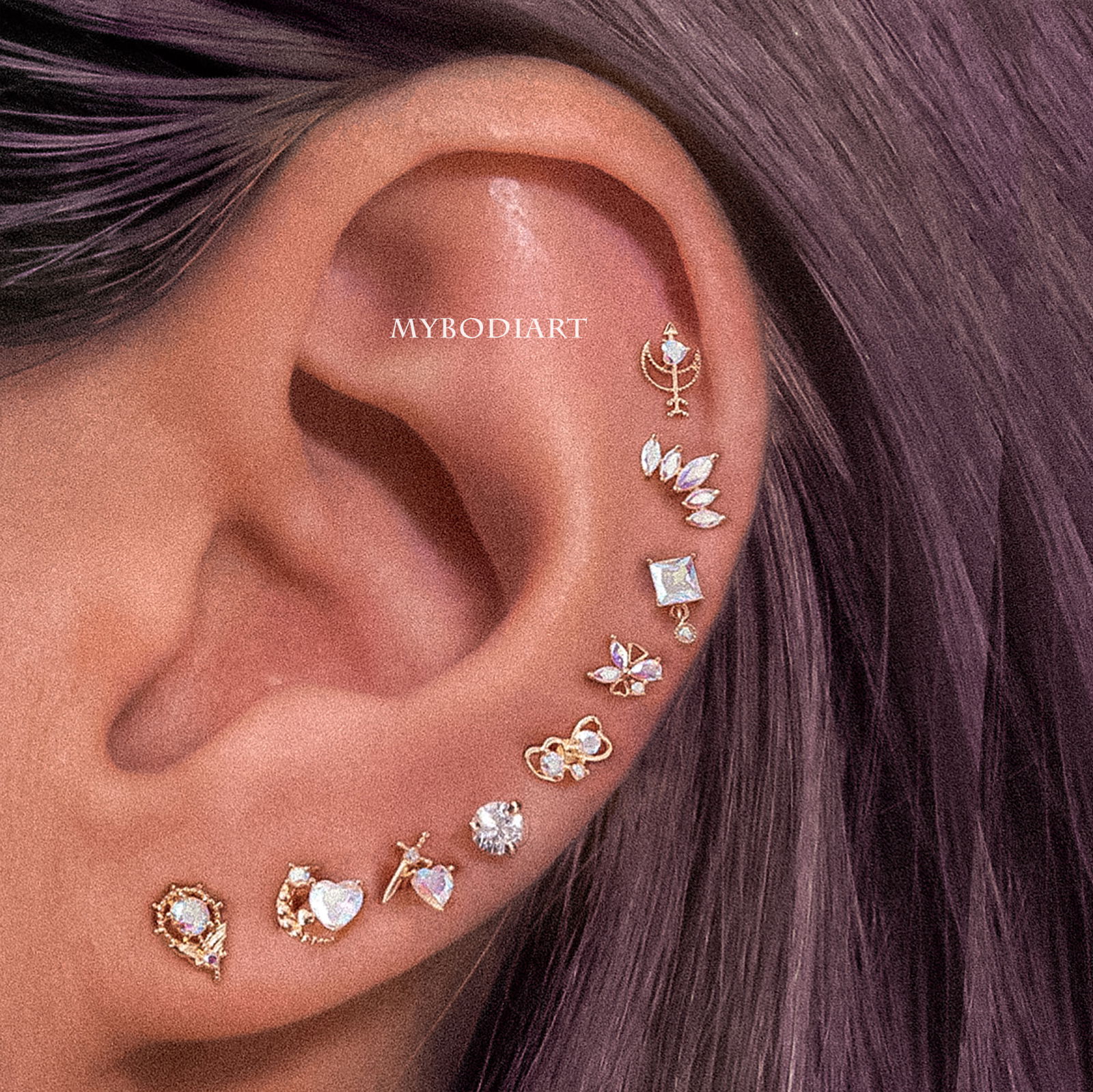 Swarovski Crystal Nose Piercing Stud at MyBodiArt, Nose Bone Jewelry
