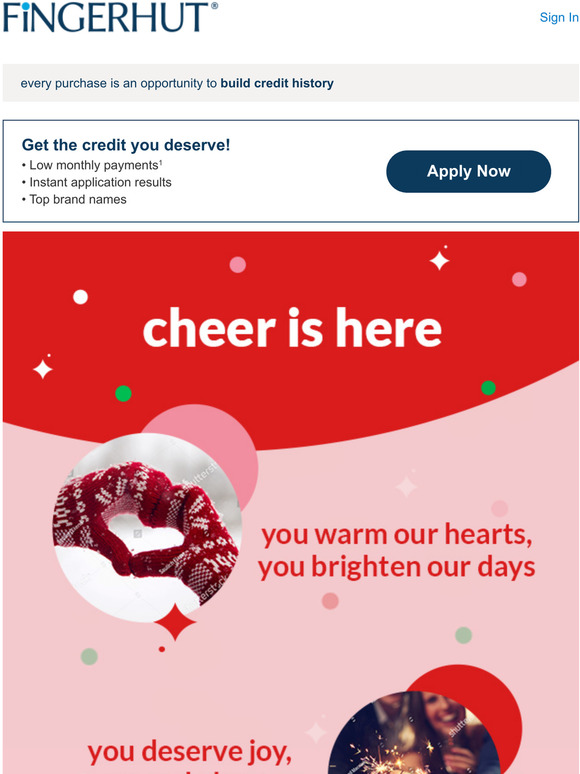 Fingerhut:  Merry Christmas to you!