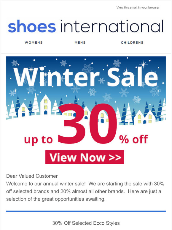 Winter Sale - Up To 30% Off