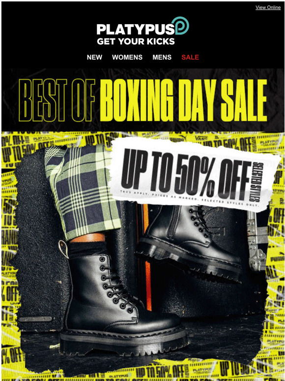 Platypus Shoes This Boxing Day sale...you NEED to see it! Milled