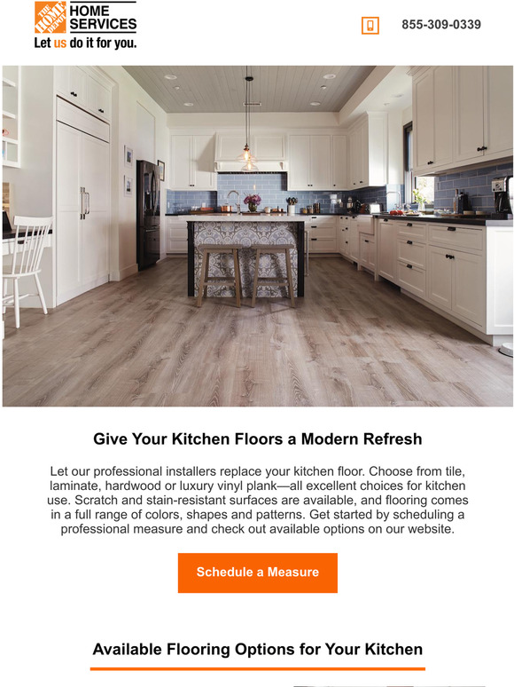 Home Depot Customize your kitchen with a new floor Milled