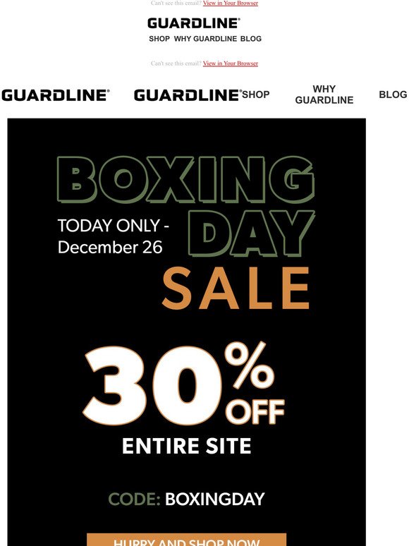 It's boxing day! Here's 30% OFF - TODAY ONLY!