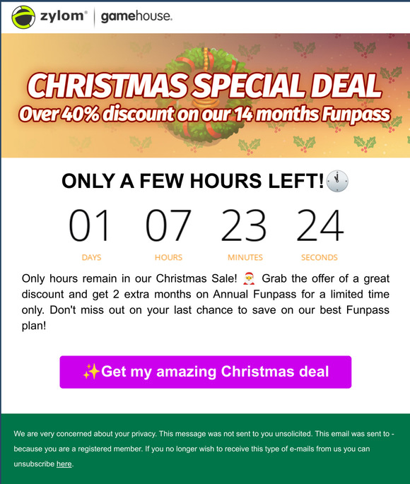 Don't let Santa leave with your Christmas Deal!  Save 40% off Annual Funpass before it's too late!